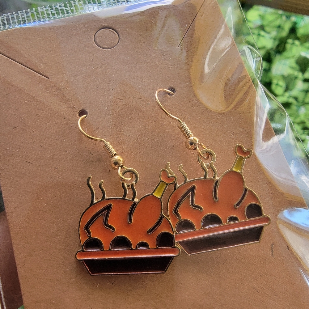 🍁8 Final!! Autumn Turkey Shaped Design Earrings